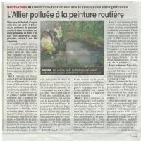 L'Allier polluée à la peinture routière