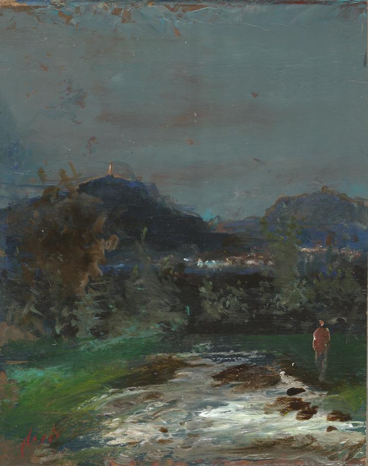 7 - L'Alagnon au petit matin près de Murat, ciel d'orage