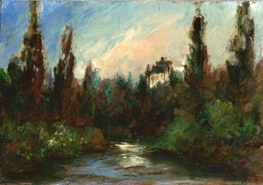 Le château de Lanau sur l'Allagnon